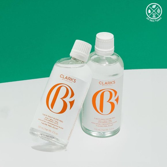 NWT Clark's Botanicals 7-acid daily glow peel 100 ml hyaluronic acid AHA BHA PHA - Picture 8 of 8